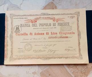 Banca del Popolo in Firenze - 1 Gennaio 1870. 