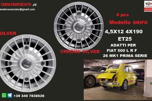 Cerchi grifo 4,5x12 et25 4x190 fiat 500 f l r