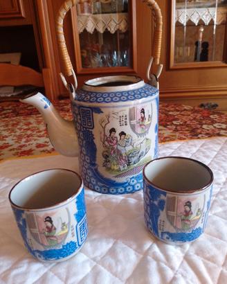Teiera cinese con 2 tazze (vintage)