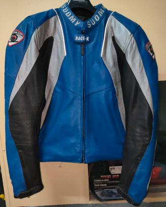 GIUBBOTTO GIACCA IN PELLE MOTO SUOMY RACE-K TG. 52