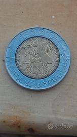 Moneta da 500 lire  1997 polizia stradale  50°ann.