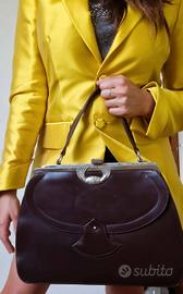borsa vintage anni 40 - 50 
 marrone cioccolato 
