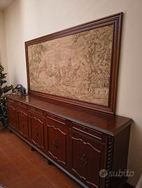 Meravigliosa madia in legno con quadro