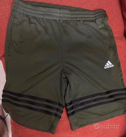 Pantaloncino Adidas verde scuro con strisce (L)