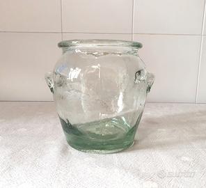 Vaso vetro barattolo pesante bombato Arbanella