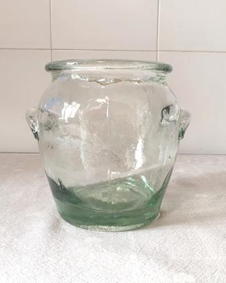 Vaso vetro barattolo pesante bombato Arbanella