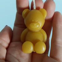 Candela mini teddy in pura cera d'api