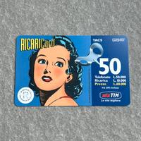 Scheda ricarica TIM 50.000 lire Dale Arden blu