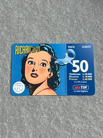 Scheda ricarica TIM 50.000 lire Dale Arden blu