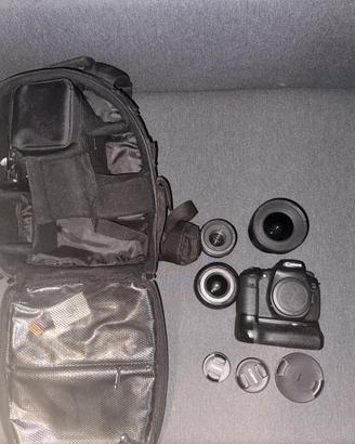 Fotocamera Canon Eos 60d + 3 obiettivi + zaino