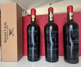 bottiglie di vino varie annate Diesel Farm