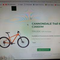 MTB DA 29 MARCA CANNONDALE MODELLO TRAIL