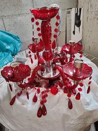lampadario, scaffale con cassettiera,rete matrimon