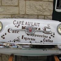 Frontale musetto fiat 500 con decacolmania caffe