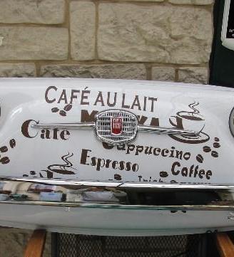 Frontale musetto fiat 500 con decacolmania caffe
