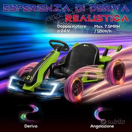 NUOVO go kart bambini elettrico 12 km/h macchina