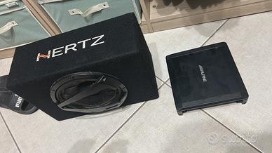 subwoofer e amplifcatore hertz