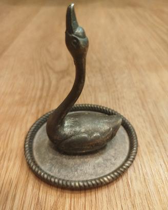 Porta anelli vintage forma cigno argento placcato