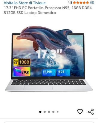 Notebook 17.3 Pollici 16\512 GB RAM
