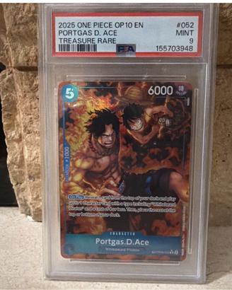 Carta One Piece Portgas D. Ace OP10-052 PSA 9