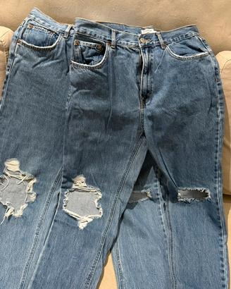 Jeans cargo e gamba drita