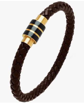 bracciale marrone vera pelle uomo