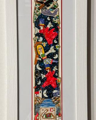 Quadro serigrafia F. Musante 10x50, ladri di lune