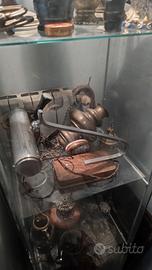 Lampada da pianoforte 
Art Decò 
in ottone e radic