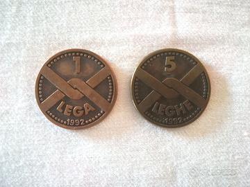 Lotto 2 medaglie monete commemorazione Lega Nord