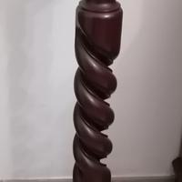 Colonna antica portavaso in legno