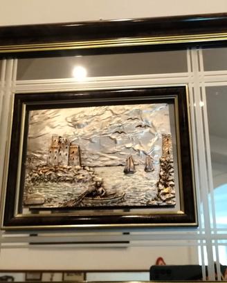 Elegante quadro argento  925 a sbalzo