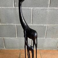 Statua originale africana di 2 giraffe