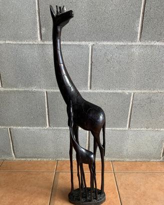 Statua originale africana di 2 giraffe