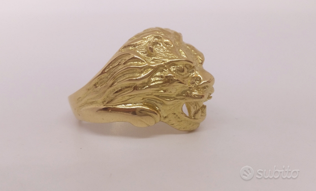 Anello testa di hot sale leone oro 18kt