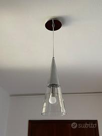 Lampadario a sospensione moderno in vetro/metallo