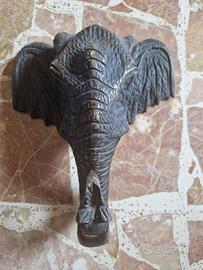 Testa di elefante in legno di cedro