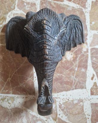 Testa di elefante in legno di cedro