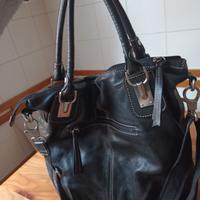 Borsa in pelle nera artigianato fiorentino