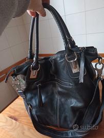 Borsa in pelle nera artigianato fiorentino