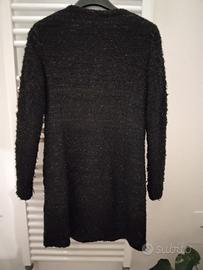 cappottino nero effetto brillantinato 