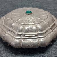 Centrotavola antico argento 800 agata naturale