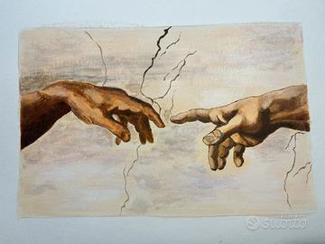 Dipinto a mano Creazione di Adamo