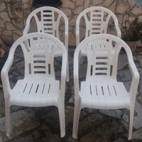 6 Sedie Plastica Bianca Giardino