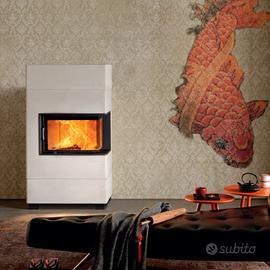 Caminetto Lex Mont Export con vetro a destra