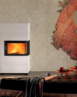 Caminetto Lex Mont Export con vetro a destra