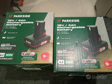 2x batterie 12volt 4ah parkside 