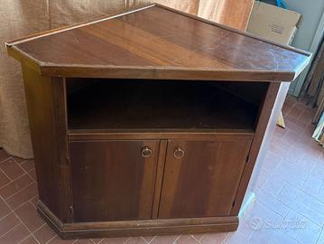 Mobile ad Angolo per TV o Soggiorno --- Legno Scu