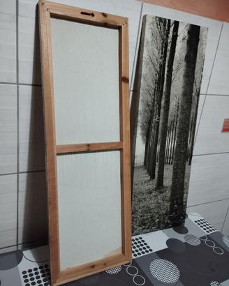 Due quadri  in tela foresta bianco e nero moderno