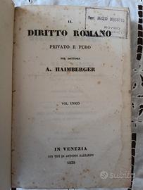 Antico Libro di Diritto del 1839