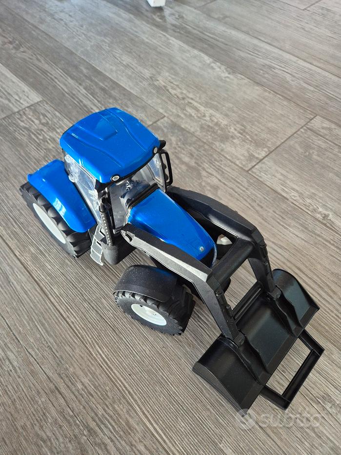 Coil Tracteur New Holland Avec Remorque - Buggy Sous Licence Avec Râteau et Pelle - Jouet en Plastique de Haute Qualité - Rutschauto Enfant (Bleu